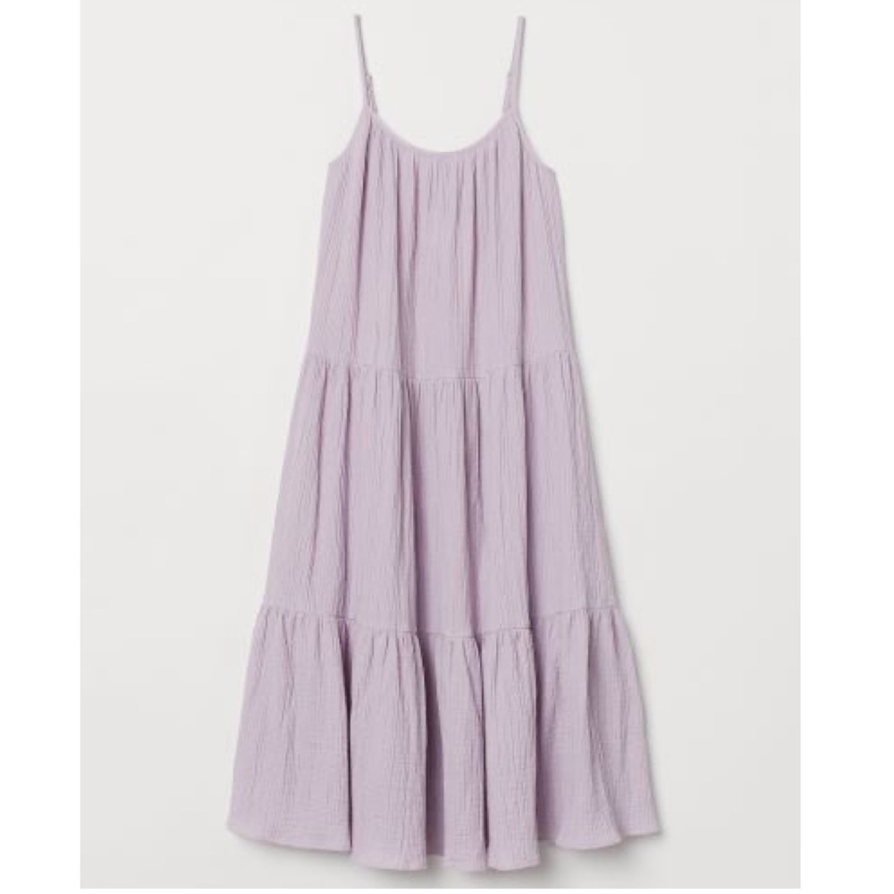 H&M Crinkled Cotton Dress, XXL, fits 22/24; stock picture shows true color